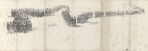 Funeral del difunto rey Guillermo II en Delft el 4 de abril de 1849 (página 5) Cinco hojas contiguas del cortejo fúnebre de Guillermo II en 1849 (título de la serie)
