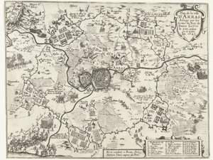 Puerta Beleg van Arras de Fransen, 1640 Plano de la ciudad de Arras Sitiada por las Armas del Rey de Francia Luis XIII.iesme El 12 de Junio. el año 1640 (título sobre objeto) de Anonymous
