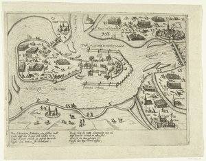 Asedio de Schenkenschans por los españoles, 1599 Forialicium Schenckianum (título sobre el objeto)