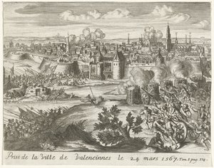 Beleg van Valenciennes, 1567 Toma de la ciudad de Valenciennes el 24 de marzo de 1567 (título sobre objeto)