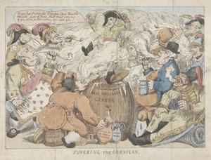 Fumigación del corso, 1813 Funcking the Corsican (título sobre el objeto) de Anonymous