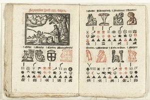 Páginas con la previsión para el mes de septiembre de 1712