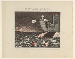Supresión sangrienta de la Revolución de 1905 por el zar Nicolás II
La revolución en Rusia (título en el objeto) de Anonymous