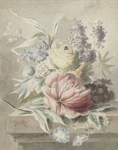 Flores sobre un zócalo de Anonymous