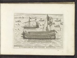 Bucintoro y otros barcos en Venecia Il nobilissimo et gra vascelo Bucintoro (título sobre objeto) de Anonymous