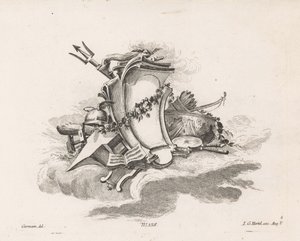Cartouche con atributos de dioses