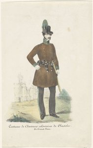 Cazador del Marqués de Chasteler, 1830 Traje de cazadores voluntarios de Chasteler, uniforme completo (título en el objeto)