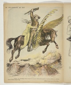Christiaan de Wet y la mujer que se aferra a él (Esperanza de los campesinos) en un caballo alado
El inalcanzable De Wet (título en el objeto) de Anonymous