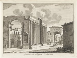 Columnata de San Lorenzo y Roma Columnas del Templo de S. Laurentii (título sobre objeto) Revistas de la pintura italiana (título de la serie) de Anonymous