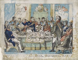 Congreso de Viena, 1815 El Congreso de los Aliados Mogendhen en Viena (título sobre el objeto) de Anonymous