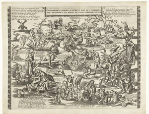 Los Rye Stekers de Weert, hacia 1650 Ghy borgers y granjeros se regocijan aquí con la forma en que esos héroes de Waert luchan contra un roch muerto (título sobre el objeto) de Anonymous
