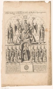 San Nicolás rodeado de papas (título sobre objeto) de Anonymous