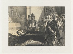 El último tributo a los cadáveres de Egmond y Horne, 1568 El último tributo rendido a los cadáveres de los Condes de Egmond y Hoorne (título sobre objeto)