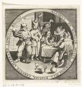 En el maand de febrero, Vastenavond, ca. 1600 De twaalf maanden van het jaar verbeeld in scènes uit het volksleven (título de la serie) Esquemas de los 12 meses con sus operaciones y su aplicación a los signos del zodíaco, divididos en cuatro partes del añ de Anonymous
