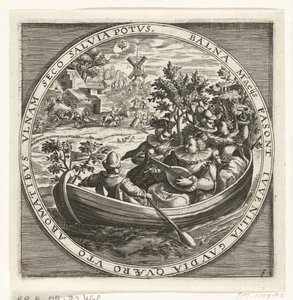 El mes de mayo, compañía de hacer música en un barco, hacia 1600 Los doce meses del año representados en escenas de la vida popular (título de serie) Schemata XII Mensium sius operationibus, & ad signa zodiaci applicatione, in quatuor anni partes divisa (s de Anonymous