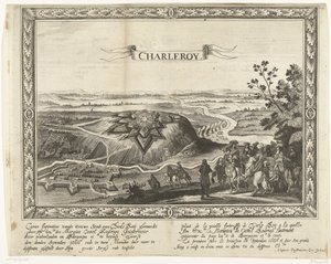 La nueva fortaleza de Charleroi, 1666 Caerte figurativo de la ciudad nueva de Charle Roij (...) (título sobre objeto) Plant de la nouelle fortaleza de Charle Roij (...) (título sobre objeto) de Anonymous