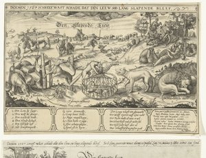 El león dormido, 1567 The Sleeping Leew (título sobre el objeto) de Anonymous