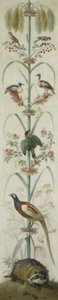 Representación decorativa con plantas y animales