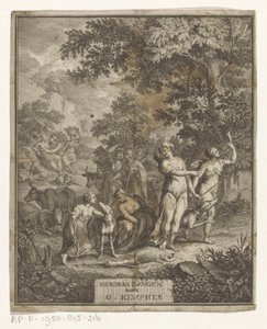 Diana y pastores Página de título para: Gerard Kempher, Herderszangen, 1732