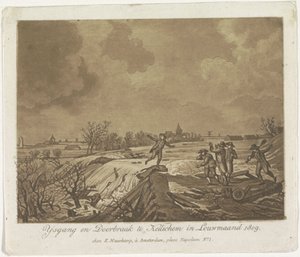 Rotura de dique en Kedichem, 1809
Ysgang y avance en Kedichem en Louwmaand 1809 (título en el objeto) de Anonymous