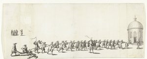 Dominicus es dibujado en una carretilla a la iglesia luterana de Ronde, 1683-1684 de Anonymous