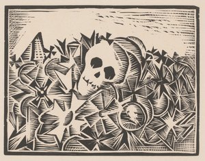 Calavera entre cruces de guerra Contra la guerra y el fascismo (título de la serie) de Anonymous