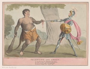 Caricatura política inglesa, 1835 Valentine y Orson (título sobre el objeto) de Anonymous