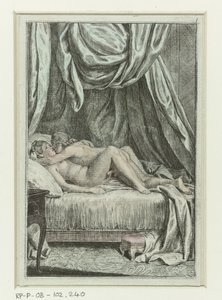 Serie Erótica con Parejas en la Cama Pareja copulando en cama con dosel Escenas eróticas (título de la serie)