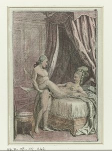 Serie Erótica con Parejas en la Cama pareja copulando, hombre de pie Escenas eróticas (título de la serie)