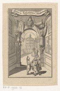 Figuras en galería con retrato y objetos litúrgicos
Galerie katholischer Misbräuche (título en el objeto)
Portada de: Joseph Richter, Bildergalerie katholischer Misbräuche, 1784