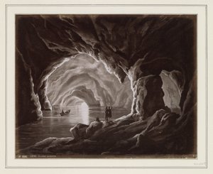Reproducción fotográfica de (presumiblemente) un dibujo de la Gruta Azul en Capri CAPRI. Grotta azzurra (título sobre objeto) de Anonymous