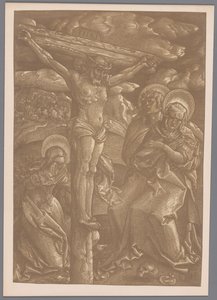 Reproducción fotográfica de la xilografía en claroscuro Cristo en la cruz de Hans Baldung Grien de Anonymous