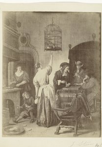 Reproducción fotográfica del cuadro La jaula del loro de Jan Steen Musée d