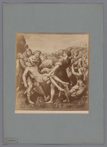 Reproducción fotográfica del cuadro Descendimiento de la cruz de Rafael, en la colección de la Galleria Borghese de Roma Roma. Hiel. Borghese. Depósito. Raffaello (título sobre objeto) de Anonymous