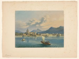 Vista de Como en el lago de Como