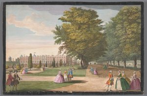 Vista del Palacio de Hampton Court en Londres visto desde el lado sur