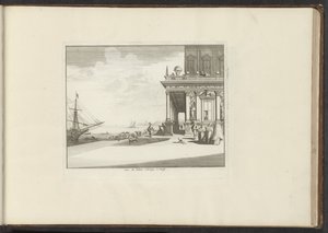 Vista del Palacio Collina en Venecia Vue du Palais Collina a Venise (título sobre objeto) Palacios y Monumentos de Venecia, Livorno, Nápoles y Roma (título de la serie)