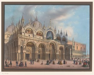 Vista de la Basílica de San Marcos en Venecia de Anonymous