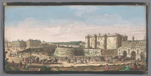 Vista de la Bastilla y de la Puerta Saint-Antoine de París
Vista de la Bastilla de París, la Porte St. Antoine, y una parte del fauxbourg (título en el objeto)