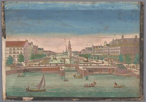 Vista del Oudeschans en Ámsterdam visto desde el río IJ
