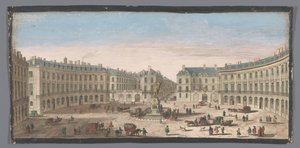 Vista de la Plaza de las Victorias de París
Vûë de la Place des Victoires (título en el objeto)