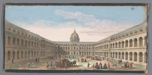Vista del patio del Hôtel des Invalides en París
Vüe de la grande cour de l