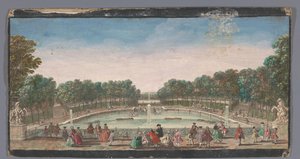 Vista del estanque de agua potable del jardín del Château de Marly
L