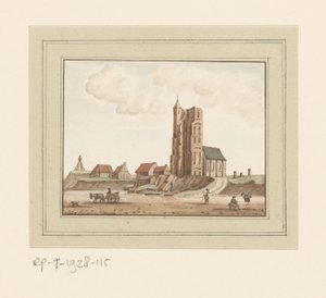 Vista de la torre derrumbada en Egmond aan Zee