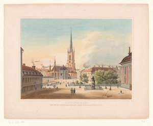 Vista de la iglesia de Riddarholmen, en Estocolmo
Estocolmo. Vista de Riddakholmen desde Riddarhustorget (título en el objeto)