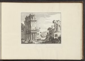 Vista de las ruinas del Septizonium en Roma Septizonii Severi Sepulchrum à Roma (título sobre el objeto) Palacios y Monumentos de Venecia, Livorno, Nápoles y Roma (título de la serie)