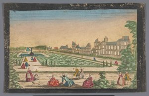 Vista del jardín y del Palacio de Fontainebleau de Anonymous