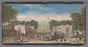 Vista de la fachada del Château de Marly
Diverces vuës du Chateau Royal de Marli (título en el objeto) de Anonymous