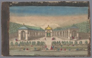 Vista de un teatro en la isla de Kamenoi-Ostrow en el río Neva
Vista del anfiteatro para el paseo público, en el islote Kamannoi Ostrow en el Pequeño Newa (...) (título en el objeto) de Anonymous