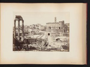 Vista del Foro Romano con el Templo de Cástor y Pólux en Roma, Italia Foro Romano. Roma (título sobre objeto) de Anonymous